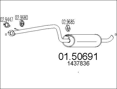 MTS 01.50691 - Середній глушник вихлопних газів autozip.com.ua