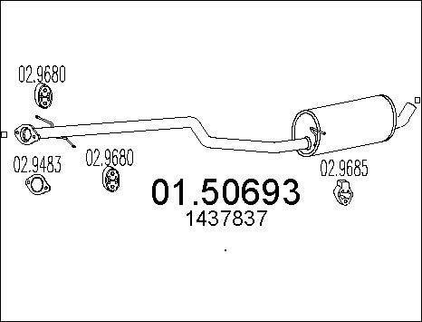 MTS 01.50693 - Середній глушник вихлопних газів autozip.com.ua