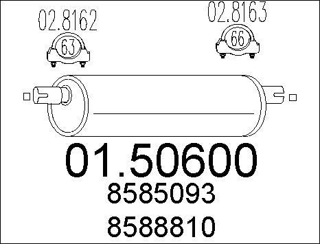 MTS 01.50600 - Середній глушник вихлопних газів autozip.com.ua