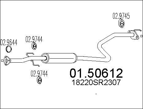 MTS 01.50612 - Середній глушник вихлопних газів autozip.com.ua