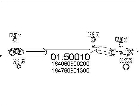 MTS 01.50010 - Середній глушник вихлопних газів autozip.com.ua