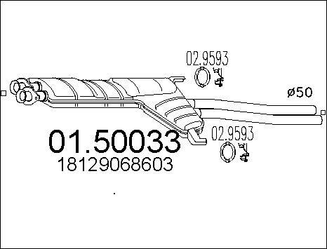 MTS 01.50033 - Середній глушник вихлопних газів autozip.com.ua