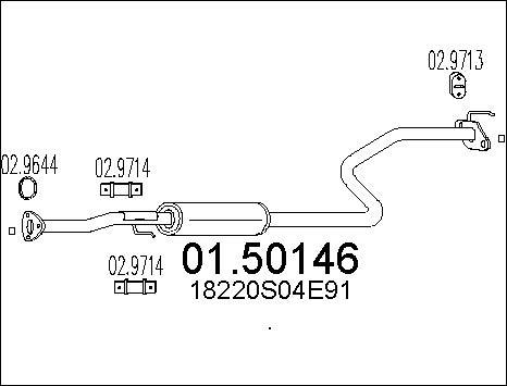 MTS 01.50146 - Середній глушник вихлопних газів autozip.com.ua