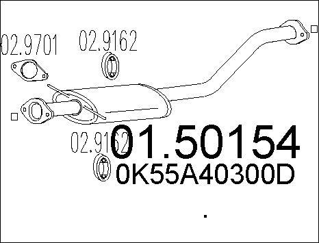 MTS 01.50154 - Середній глушник вихлопних газів autozip.com.ua