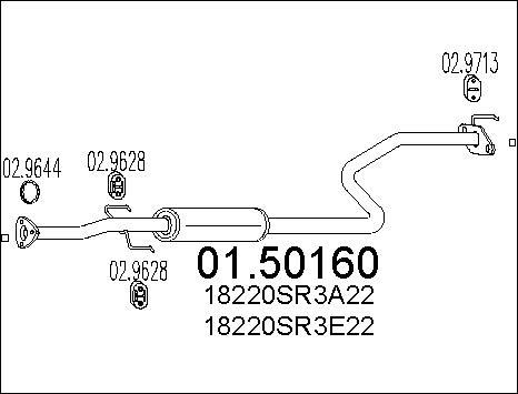 MTS 01.50160 - Середній глушник вихлопних газів autozip.com.ua