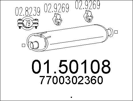 MTS 01.50108 - Середній глушник вихлопних газів autozip.com.ua