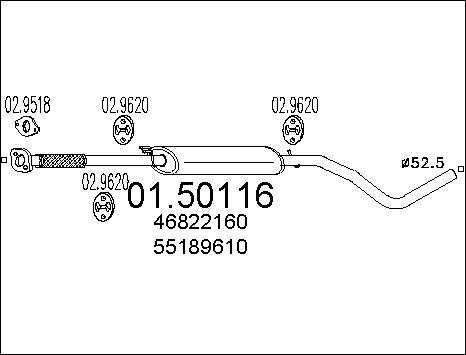 MTS 01.50116 - Середній глушник вихлопних газів autozip.com.ua