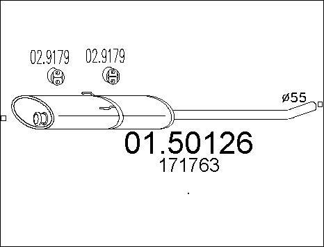 MTS 01.50126 - Середній глушник вихлопних газів autozip.com.ua