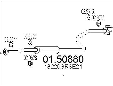 MTS 01.50880 - Середній глушник вихлопних газів autozip.com.ua