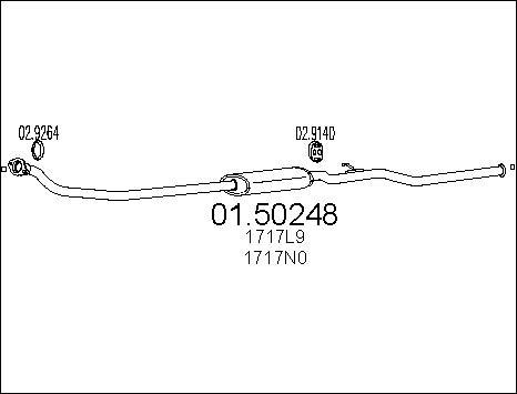 MTS 01.50248 - Середній глушник вихлопних газів autozip.com.ua
