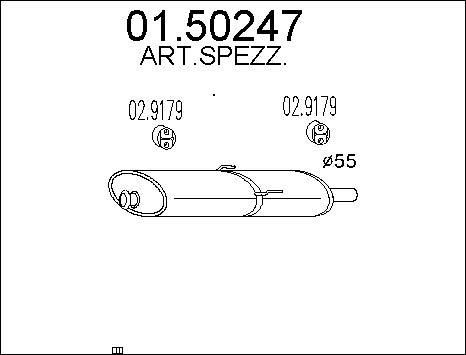 MTS 01.50247 - Середній глушник вихлопних газів autozip.com.ua