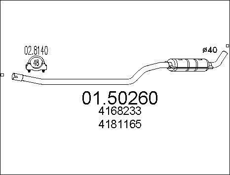 MTS 01.50260 - Середній глушник вихлопних газів autozip.com.ua