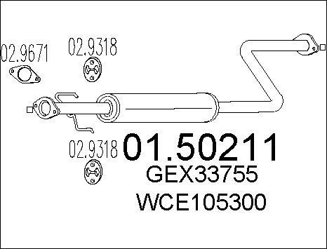 MTS 01.50211 - Середній глушник вихлопних газів autozip.com.ua