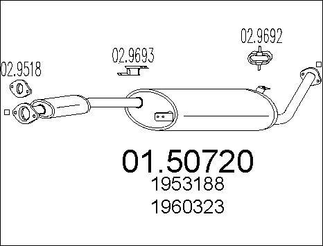 MTS 01.50720 - Середній глушник вихлопних газів autozip.com.ua