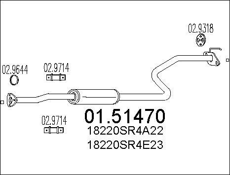 MTS 01.51470 - Середній глушник вихлопних газів autozip.com.ua