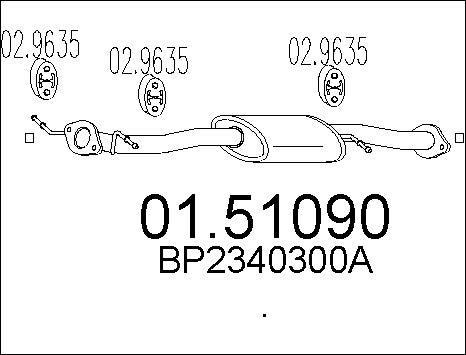 MTS 01.51090 - Середній глушник вихлопних газів autozip.com.ua