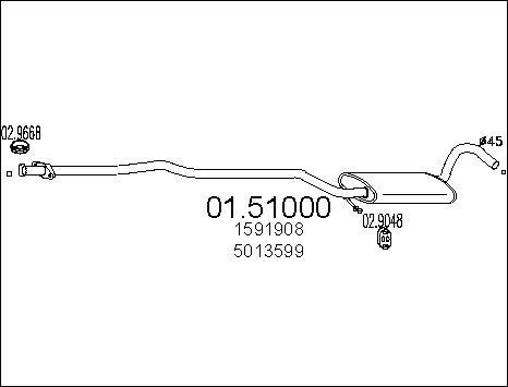 MTS 01.51000 - Середній глушник вихлопних газів autozip.com.ua