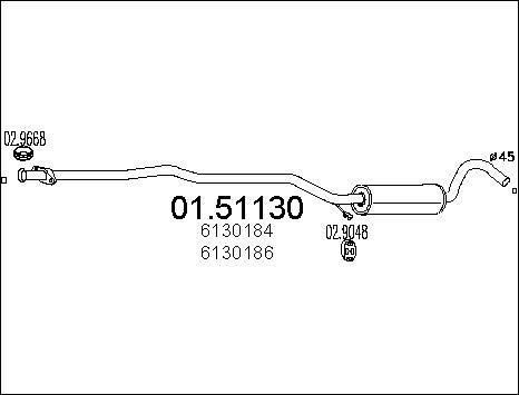 MTS 01.51130 - Середній глушник вихлопних газів autozip.com.ua
