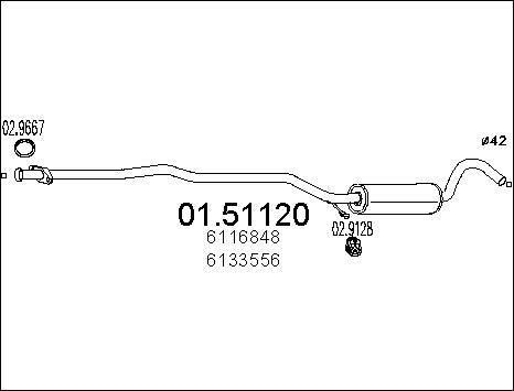 MTS 01.51120 - Середній глушник вихлопних газів autozip.com.ua