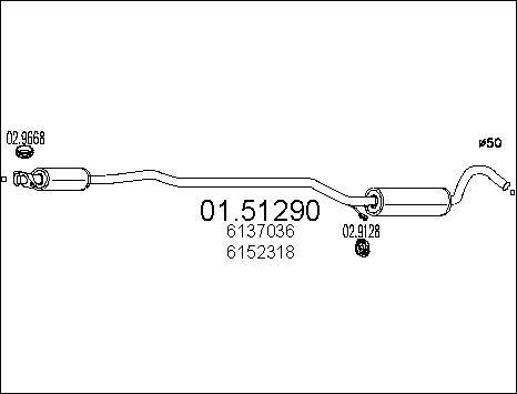 MTS 01.51290 - Середній глушник вихлопних газів autozip.com.ua