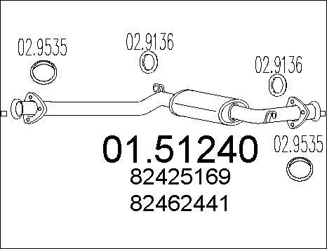 MTS 01.51240 - Середній глушник вихлопних газів autozip.com.ua