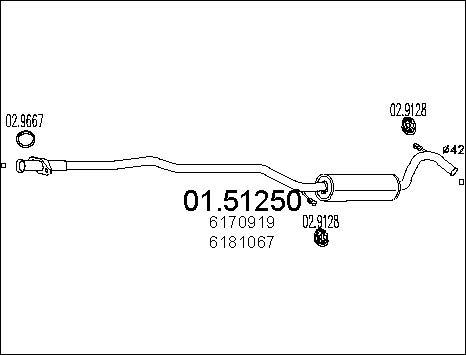MTS 01.51250 - Середній глушник вихлопних газів autozip.com.ua