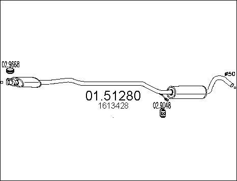 MTS 01.51280 - Середній глушник вихлопних газів autozip.com.ua