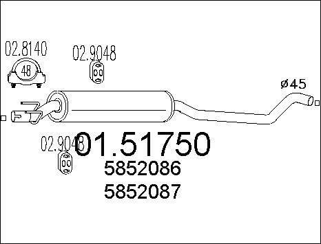 MTS 01.51750 - Середній глушник вихлопних газів autozip.com.ua