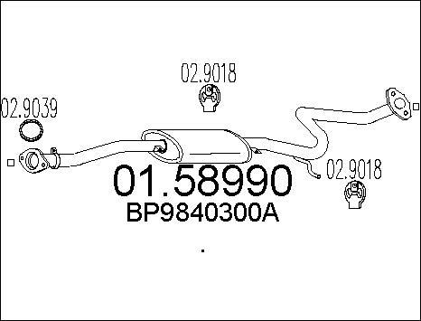 MTS 01.58990 - Середній глушник вихлопних газів autozip.com.ua