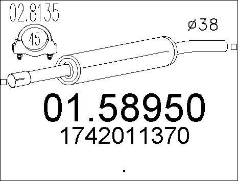 MTS 01.58950 - Середній глушник вихлопних газів autozip.com.ua