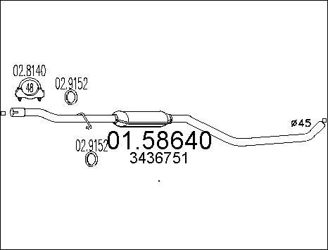 MTS 01.58640 - Середній глушник вихлопних газів autozip.com.ua
