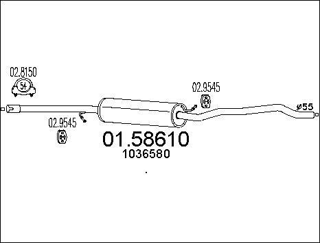 MTS 01.58610 - Середній глушник вихлопних газів autozip.com.ua