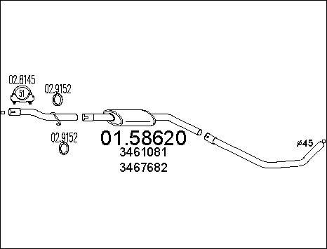 MTS 01.58620 - Середній глушник вихлопних газів autozip.com.ua