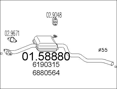 MTS 01.58880 - Середній глушник вихлопних газів autozip.com.ua