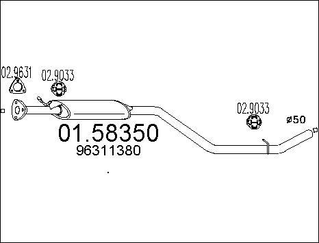 MTS 01.58350 - Середній глушник вихлопних газів autozip.com.ua