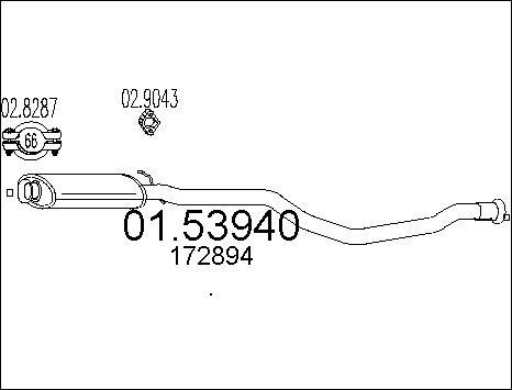 MTS 01.53940 - Середній глушник вихлопних газів autozip.com.ua