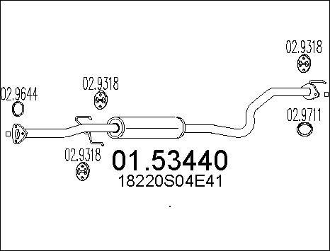 MTS 01.53440 - Середній глушник вихлопних газів autozip.com.ua