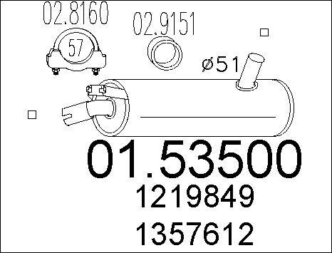 MTS 01.53500 - Середній глушник вихлопних газів autozip.com.ua