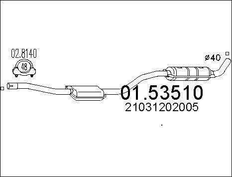 MTS 01.53510 - Середній глушник вихлопних газів autozip.com.ua