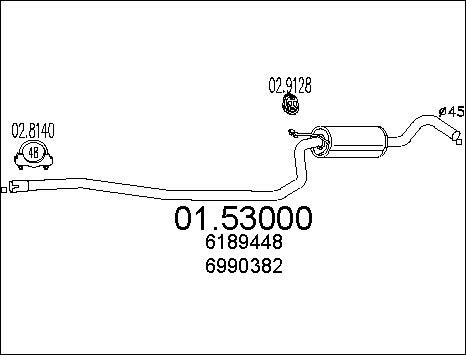 MTS 01.53000 - Середній глушник вихлопних газів autozip.com.ua