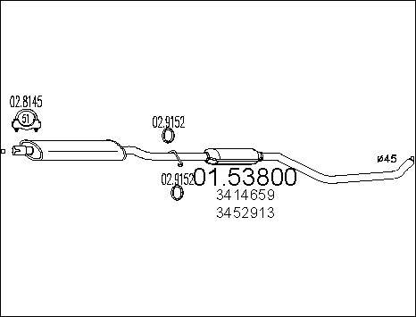 MTS 01.53800 - Середній глушник вихлопних газів autozip.com.ua