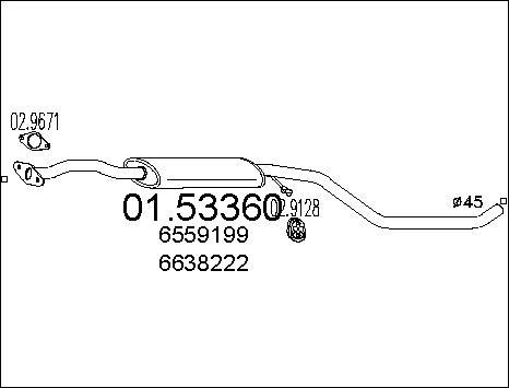 MTS 01.53360 - Середній глушник вихлопних газів autozip.com.ua
