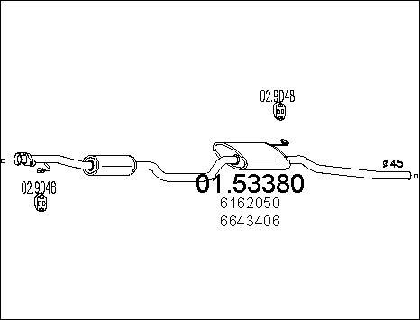 MTS 01.53380 - Середній глушник вихлопних газів autozip.com.ua
