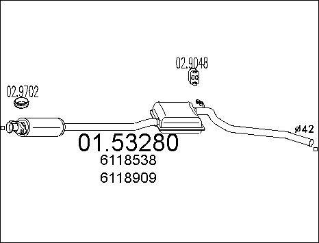 MTS 01.53280 - Середній глушник вихлопних газів autozip.com.ua