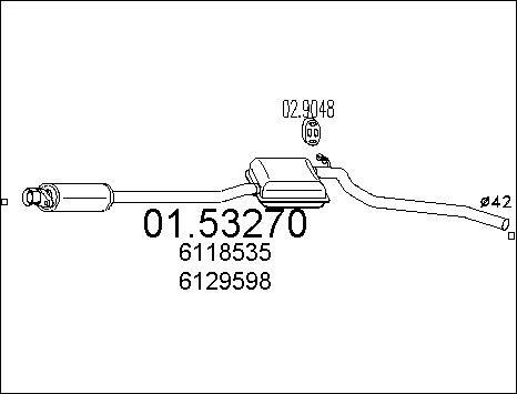 MTS 01.53270 - Середній глушник вихлопних газів autozip.com.ua
