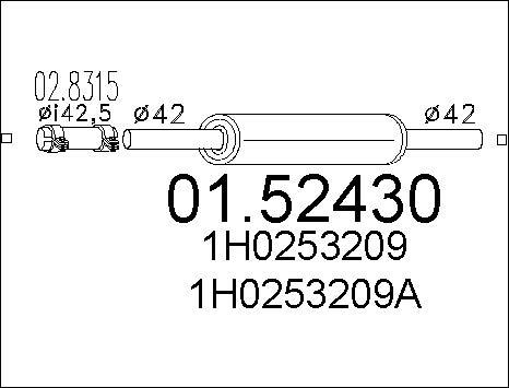 MTS 01.52430 - Середній глушник вихлопних газів autozip.com.ua