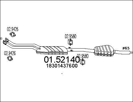 MTS 01.52140 - Середній глушник вихлопних газів autozip.com.ua