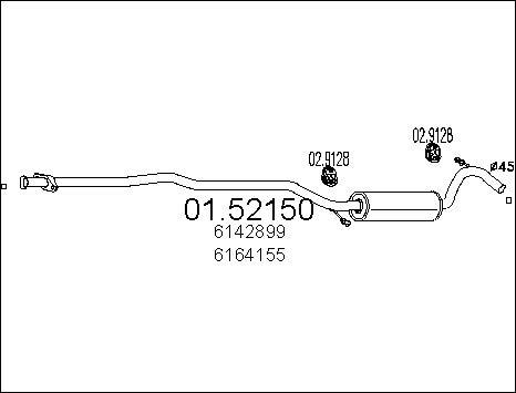 MTS 01.52150 - Середній глушник вихлопних газів autozip.com.ua