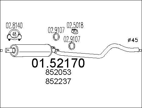 MTS 01.52170 - Середній глушник вихлопних газів autozip.com.ua