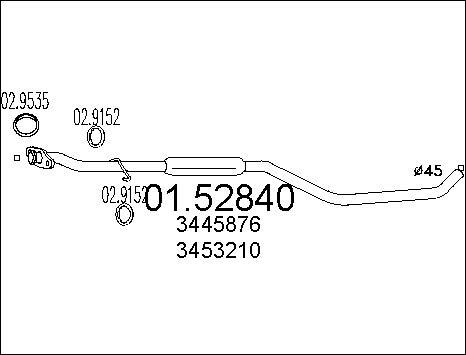 MTS 01.52840 - Середній глушник вихлопних газів autozip.com.ua